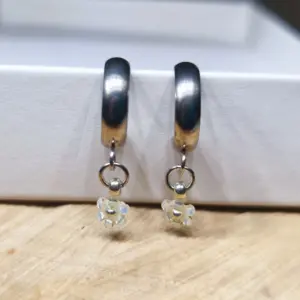 Kroužkové náušnice -Jiskra - Miyuki & Ocel