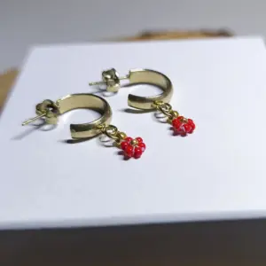 Kroužkové náušnice Láska - PVD Gold, Miyuki