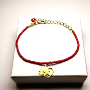 Náramek Lady Red s přívěskem - Miyuki & Ocel