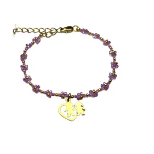 Náramek Provence s přívěskem - Levandulová něha