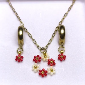 Dárková sada Láska - Květinový náhrdelník a náušnice