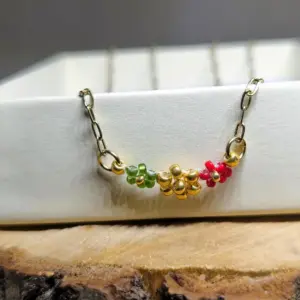 Náhrdelník Vánoční přání - PVD Gold, Miyuki