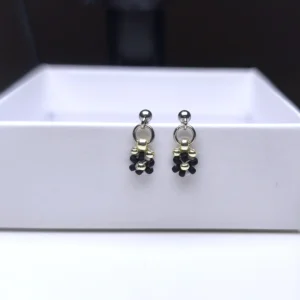 Puzetové náušnice Noční královna - Miyuki & Ocel