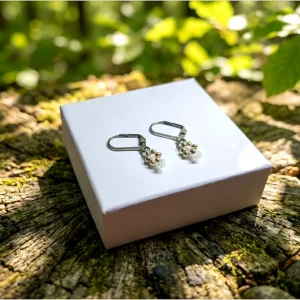 Dámské háčkové náušnice – Motiv ledového květu