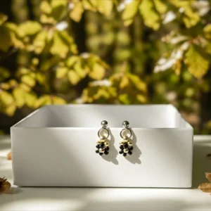 Puzetové náušnice Noční královna - Miyuki & Ocel