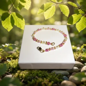 Náramek - Růženka - PVD Gold, Miyuki