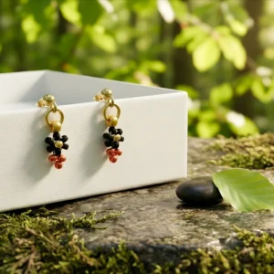 Puzetové náušnice - Montana - PVD Gold, Miyuki