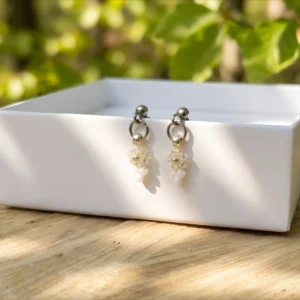 Puzetové náušnice Jiskra - Miyuki & Ocel