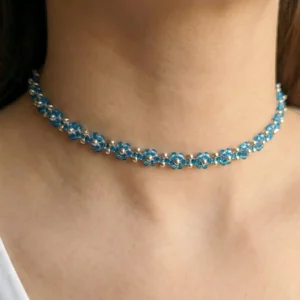 Choker Pomněnka z Miyuki korálků