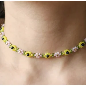 Choker Slunečnice – Letní louka na vašem krku