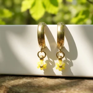 Kroužkové náušnice Narcisky – Miyuki a chirurgická ocel