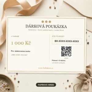 Papírový dárkový poukaz Bellakvet v hodnotě 1000 Kč