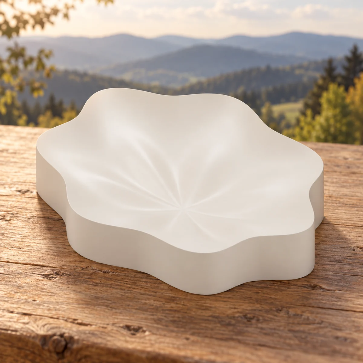 Perlorodka – krémová, vizualizace skutečného 3D modelu v beskydském prostředí