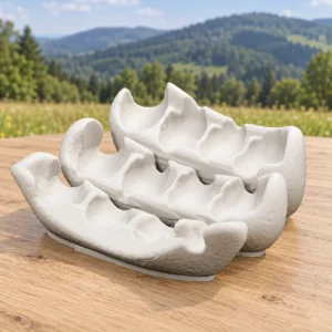 Šperkový amfiteátr – krémové PETG v beskydském prostředí, vizualizace skutečného 3D modelu